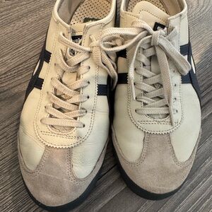 Men's Beige and Black Sneakers